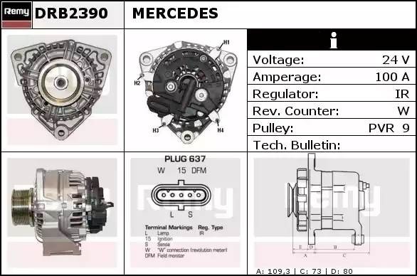 Генератор DRB2390 DELCO REMY