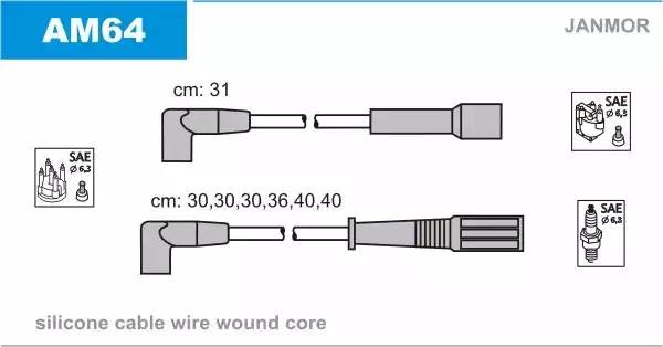 Ккомплект проводов зажигания AM64 JANMOR