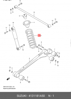 Пружина ходовой части 41311-81A50 SUZUKI