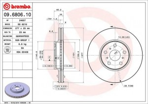 Тормозной диск 09.6806.10 BREMBO