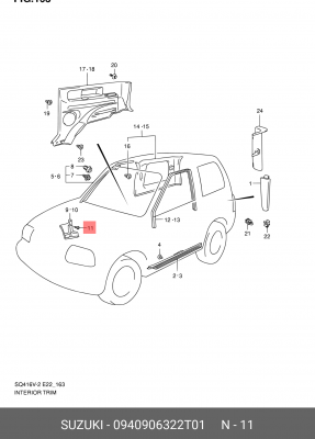 Пистон обшивки 0940906322T01 SUZUKI