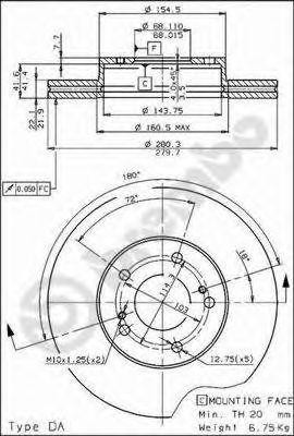 Тормозной диск 09.5254.10 BREMBO