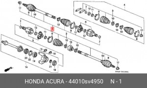 Шарнирный комплект, приводной вал 44010SV4950 HONDA