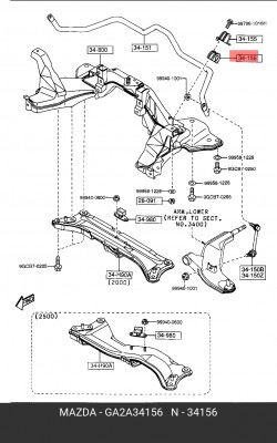 Втулка стабилизатора GA2A-34-156 MAZDA
