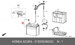 Батарея аккумуляторная 31500S3NG52 HONDA