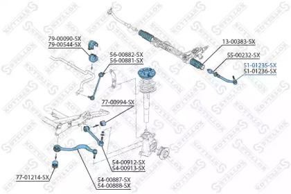 Наконечник рулевой тяги 51-01235-SX STELLOX