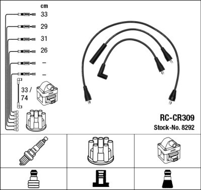 Ккомплект проводов зажигания RC-CR309 NGK NTK