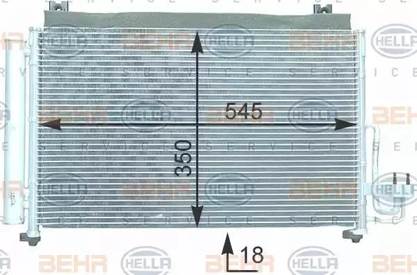 Конденсатор, кондиционер 8FC351302691 HELLA