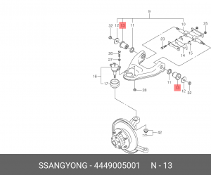 Сайлентблок 4449005001 SSANG YONG