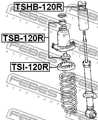 Отбойник с пыльником амортизатора подвески (комплект) TSHB-120R FEBEST