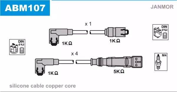 Ккомплект проводов зажигания ABM107 JANMOR