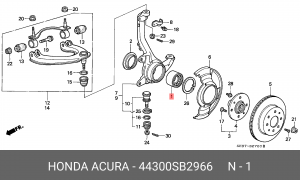 Комплект подшипника ступицы колеса 44300SB2966 HONDA