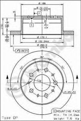Тормозной диск 08.8094.30 BREMBO