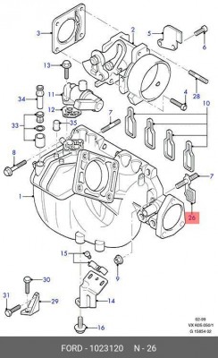 Прокладка, впускной коллектор 1 023 120 FORD