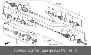 ШРУС 44310S84A50 HONDA