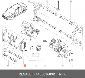 Колодки тормозные дисковые 440601689R RENAULT