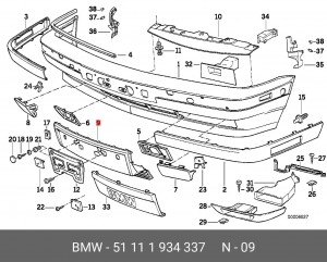 Решетка бампера 51 11 1 934 337 BMW