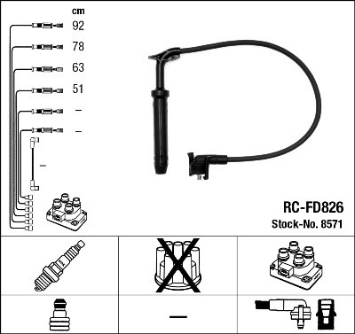 Ккомплект проводов зажигания RCFD826 NGK NTK