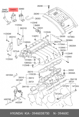 Клапан рециркуляции выхлопных газов EGR 3946038750 HYUNDAI KIA