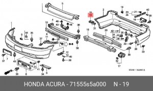 Кронштейн крепления бампера 71555S5A000 HONDA