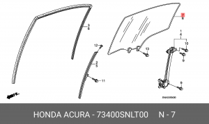 Стекло двери 73400SNLT00 HONDA