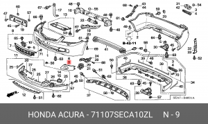Накладка противотуманной фары 71107SECA10ZL HONDA