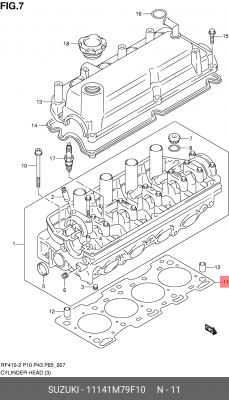 Прокладка, головка цилиндра 11141M79F10 SUZUKI