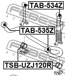 Втулка стабилизатора TSB-UZJ120R FEBEST