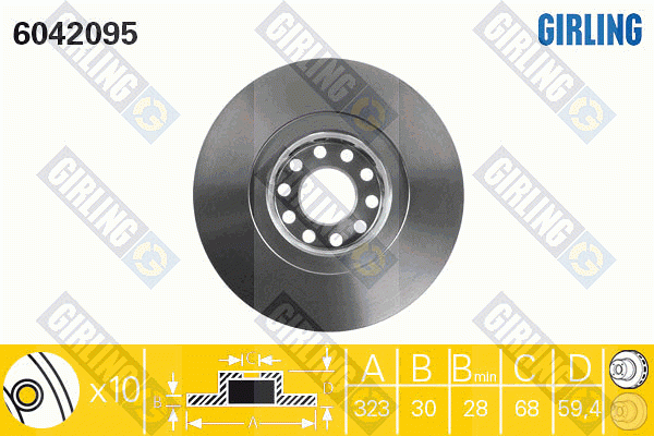 Тормозной диск 6042095 GIRLING
