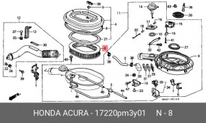 Воздушный фильтр 17220PM3Y01 HONDA