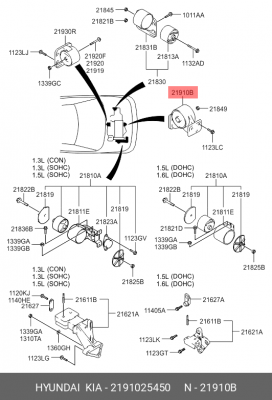Подушка двигателя 2191025450 HYUNDAI KIA