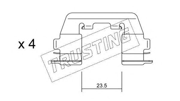 Комплектующие, колодки дискового тормоза KIT052 TRUSTING