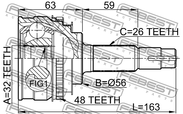 ШРУС 0110-027A48 FEBEST