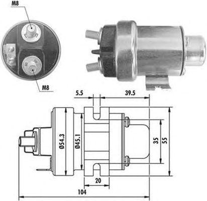 Тяговое реле, стартер 940113050357 MAGNETI MARELLI