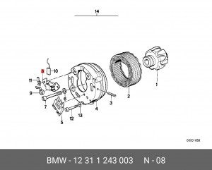 Кронштейн, угольная щетка 12 31 1 243 003 BMW