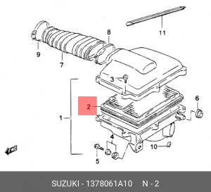 Воздушный фильтр 1378061A10 SUZUKI