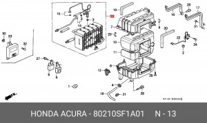 Испаритель, кондиционер 80210SF1A01 HONDA