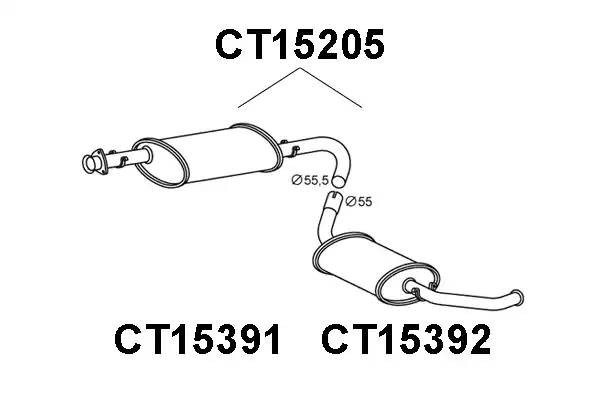 Глушитель выхлопных газов конечный CT15205 VENEPORTE