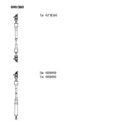 Ккомплект проводов зажигания 600380 BREMI