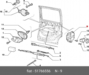 Замок двери 51766556 ALFA FIAT LANCIA