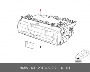 Основная фара 63 12 8 376 392 BMW