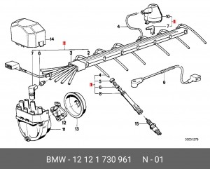 Ккомплект проводов зажигания 12 12 1 730 961 BMW