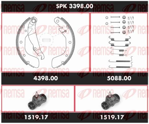 Комплект тормозных колодок SPK 3398.00 REMSA