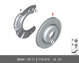 Тормозной диск 34 11 6 774 875 BMW