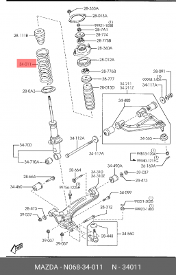 Пружина подвески N068-34-011 MAZDA