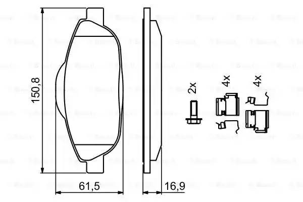 Колодки тормозные дисковые 0 986 494 261 BOSCH