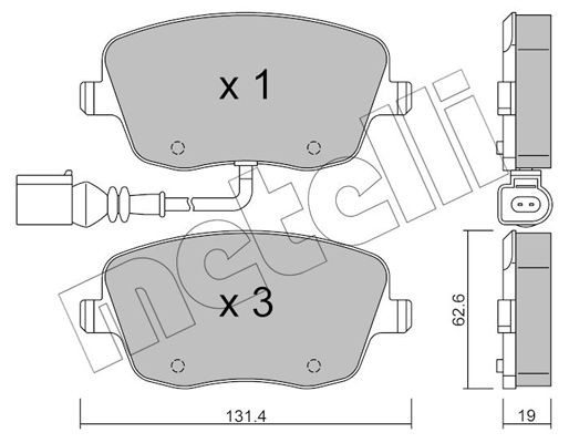 Комплект тормозных колодок, диско 22-0547-1 METELLI