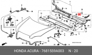 Форсунка стеклоомывателя 76815S9A003 HONDA