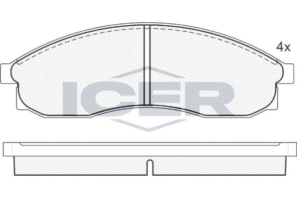 Комплект тормозных колодок, диско 181147 ICER