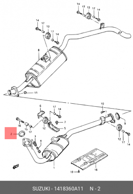 Прокладка, выпускной трубопровод 14183-60A11 SUZUKI